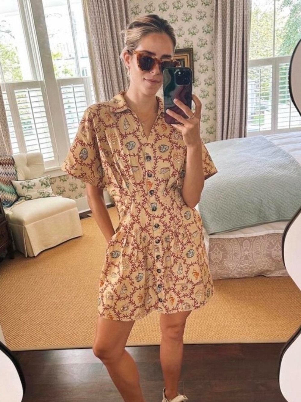 SALONI Mini Shell Printed Dress